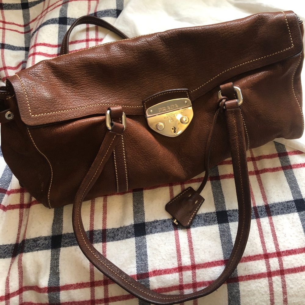 Brown Prada Leather Satchel purse